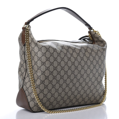 Gucci GG Supreme Monogram Large Linea A Hobo Light Brown 3 of 9