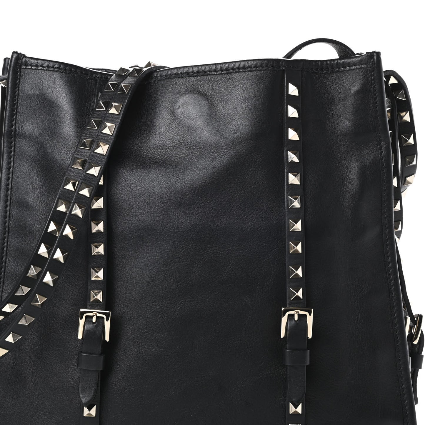 Vitello Rockstud Shopper Tote Black