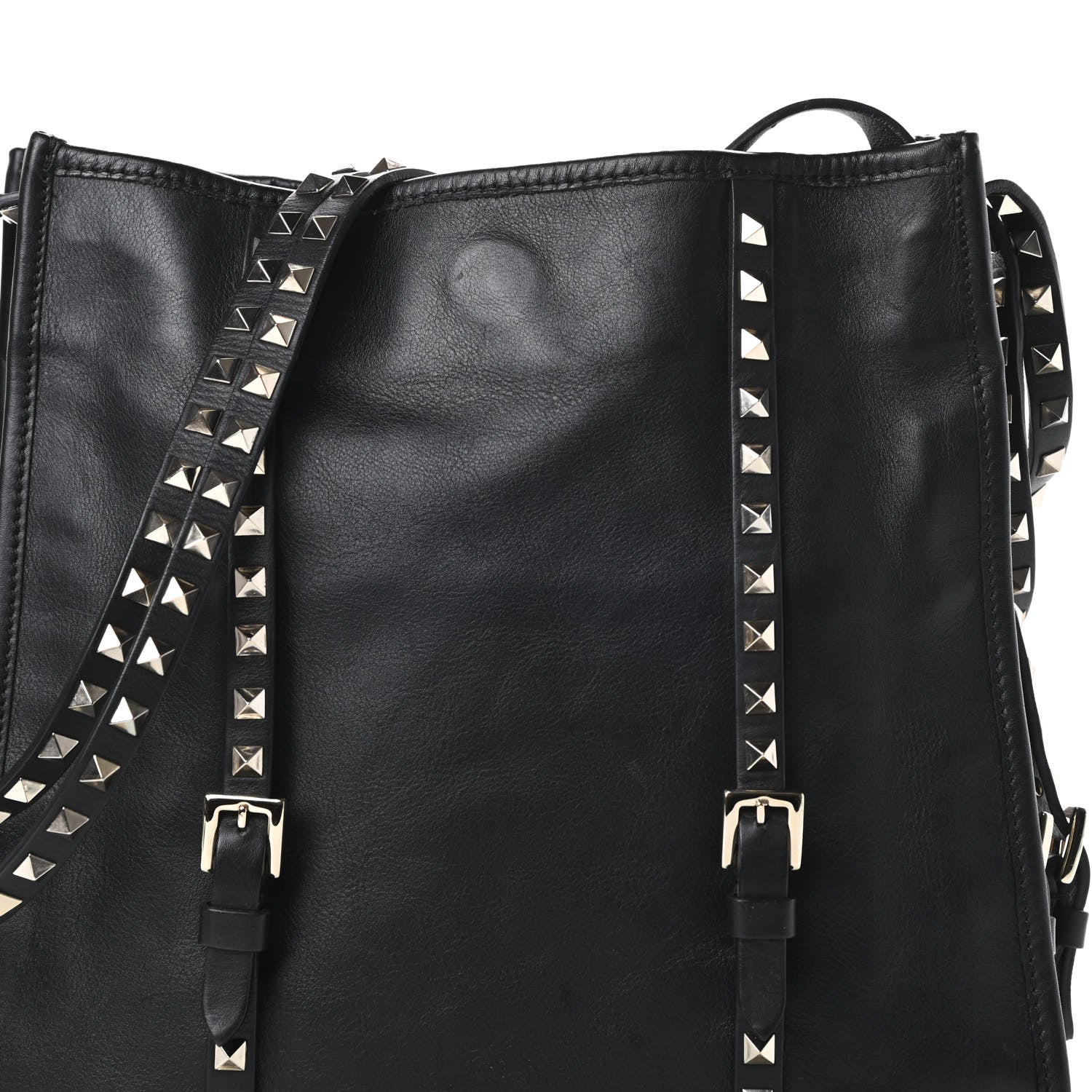 Valentino Garavani Vitello Rockstud Shopper Tote Black 8 of 15