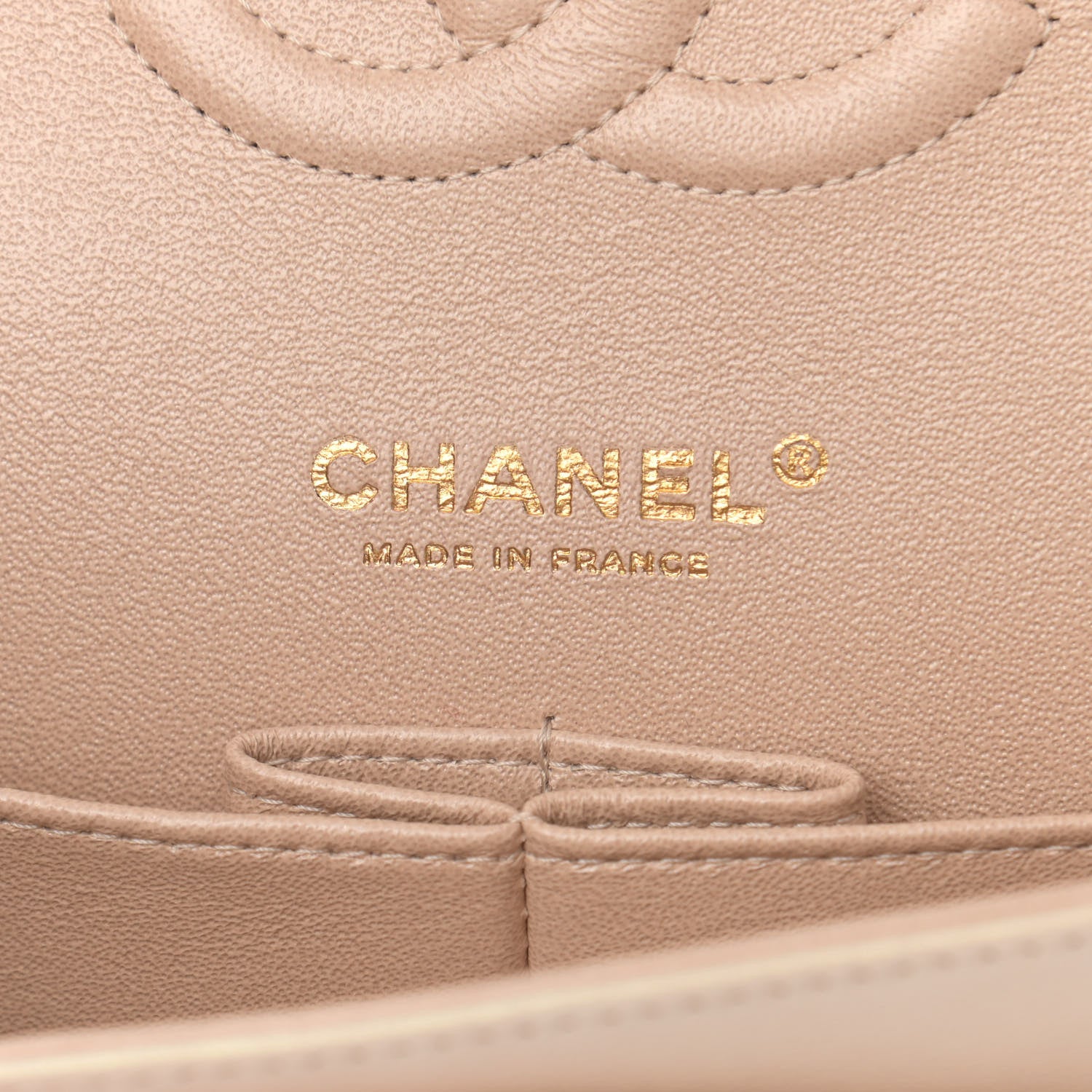 Chanel Iridescent Calfskin Quilted Medium Double Flap Beige 6 of 14