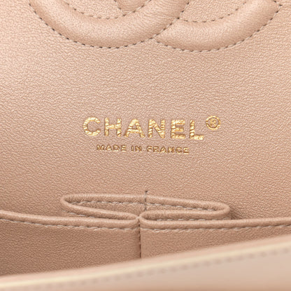 Chanel Iridescent Calfskin Quilted Medium Double Flap Beige 6 of 14
