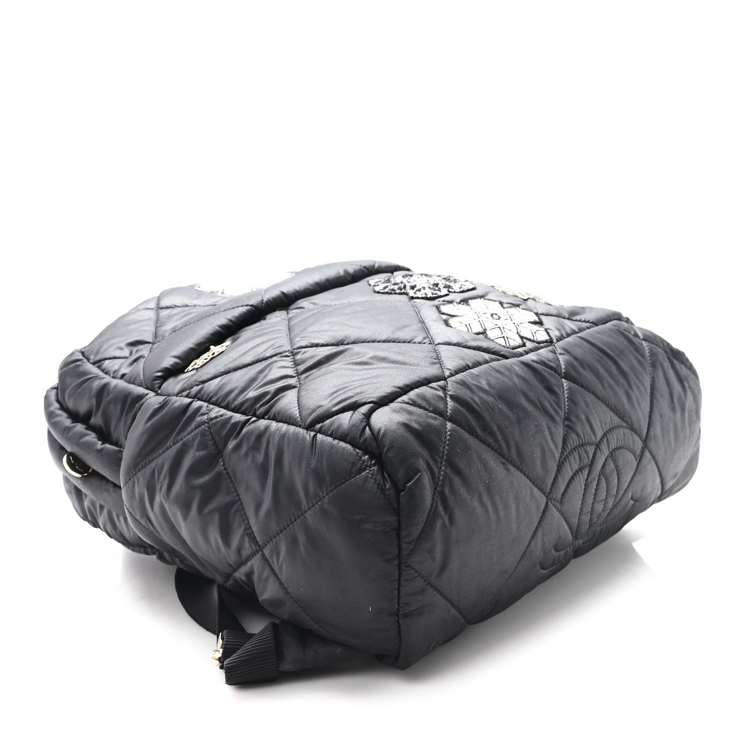 Chanel Nylon Tweed Quilted Small Coco Neige Snowflake Backpack Black 4 of 11
