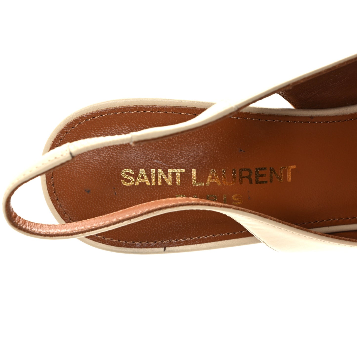 Calfskin Opyum 110 Slingback Pumps 36 Real Beige