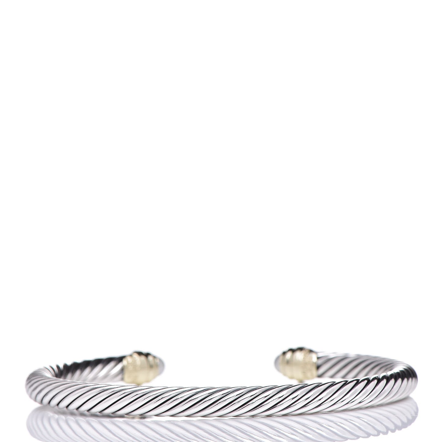 Sterling Silver 14K Yellow Gold Pearl 5mm Cable Classics Petite Color Bracelet