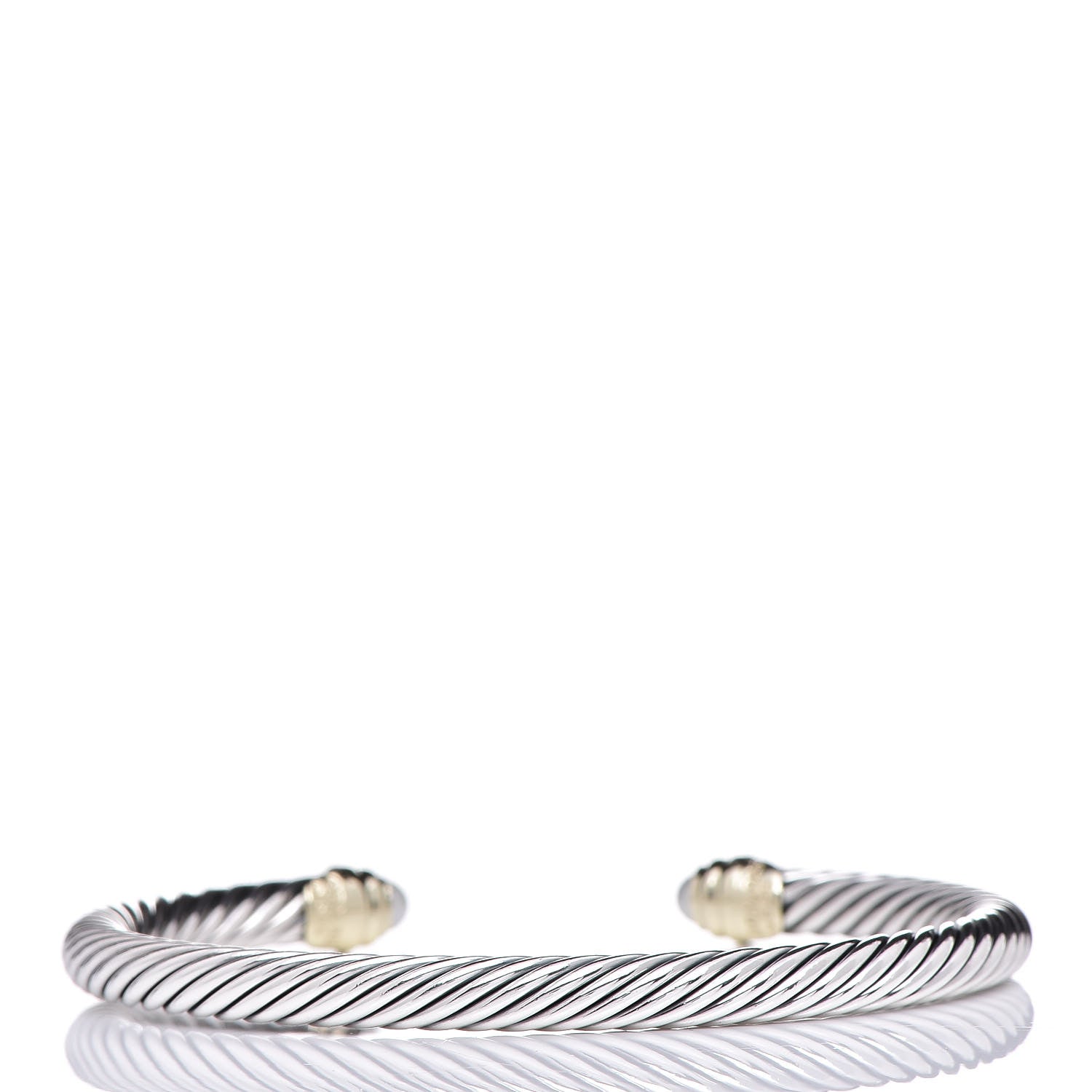 David Yurman Sterling Silver 14K Yellow Gold Pearl 5mm Cable Classics Petite Color Bracelet 3 of 5