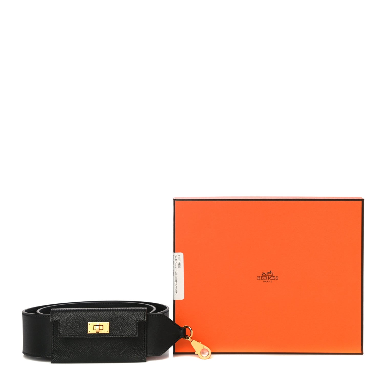 Hermes Swift Epsom Pocket Kelly Shoulder Strap Black 8 of 8