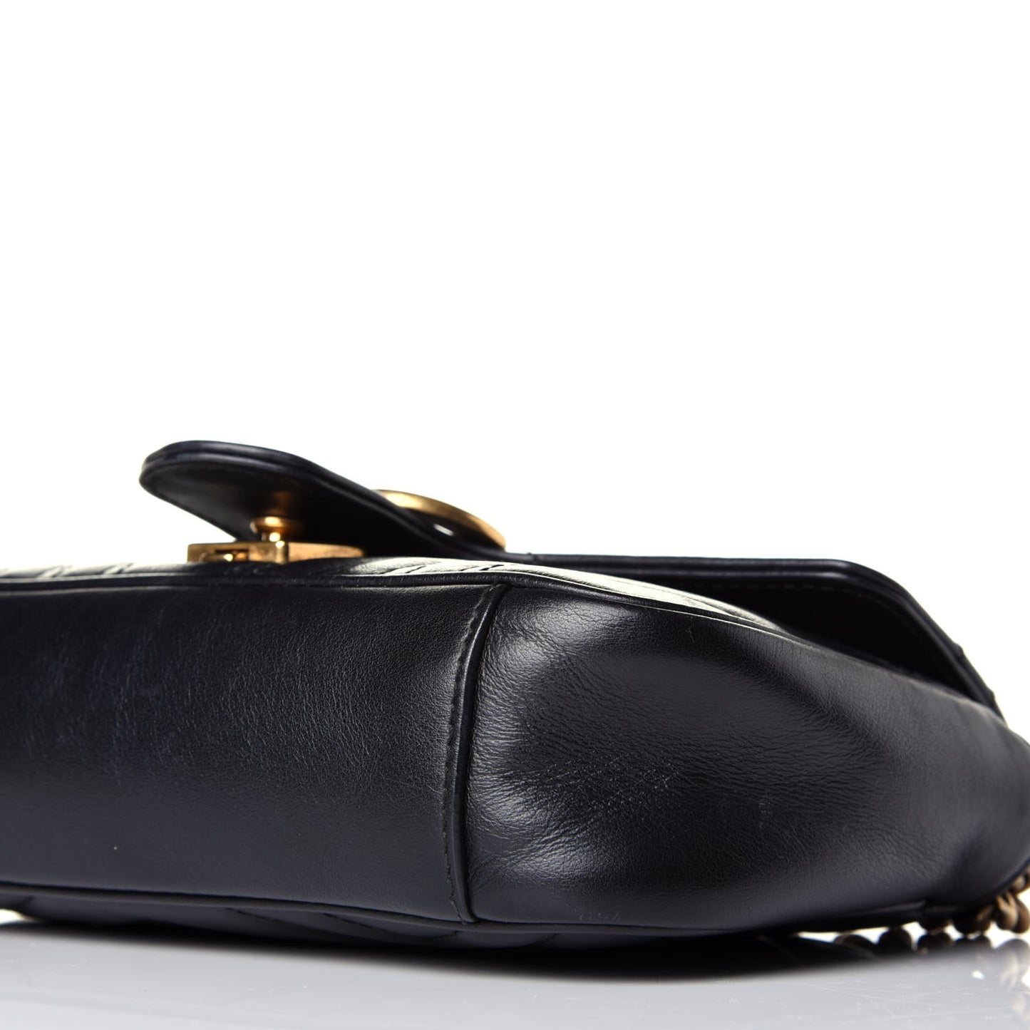 Calfskin Matelasse Mini GG Marmont Shoulder Bag Black
