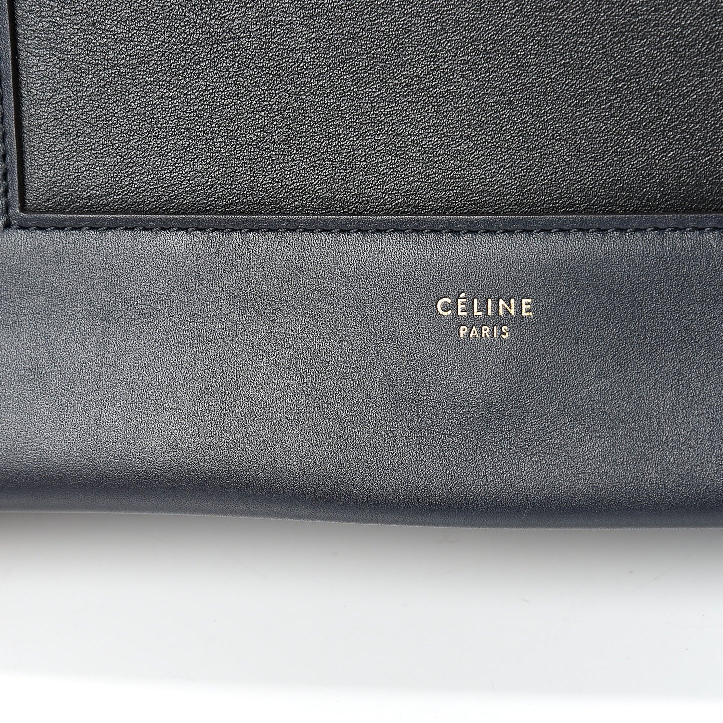Shiny Smooth Calfskin Medium Frame Shoulder Bag Black Navy