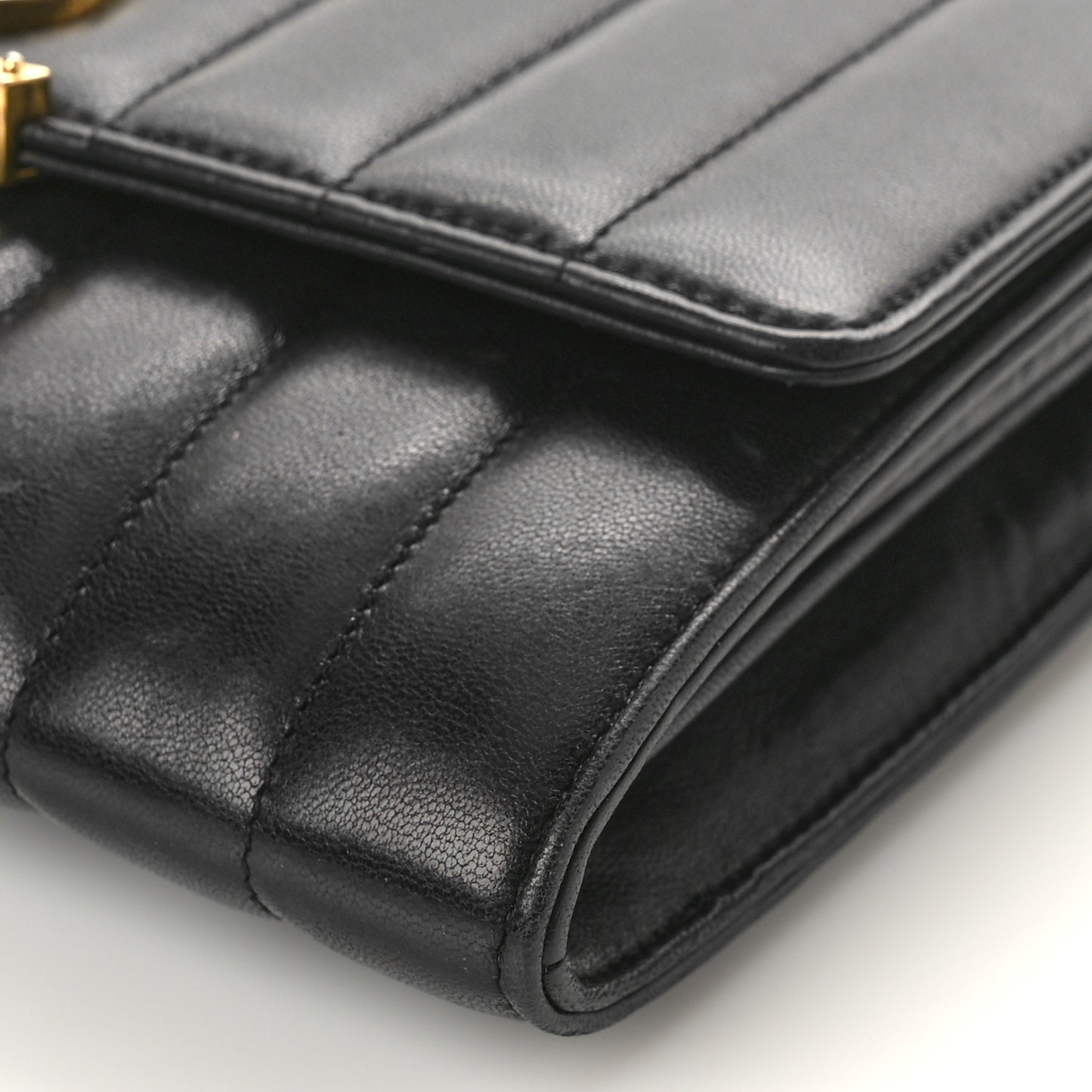 Lambskin Matelasse Monogram Medium Vicky Chain Bag Black