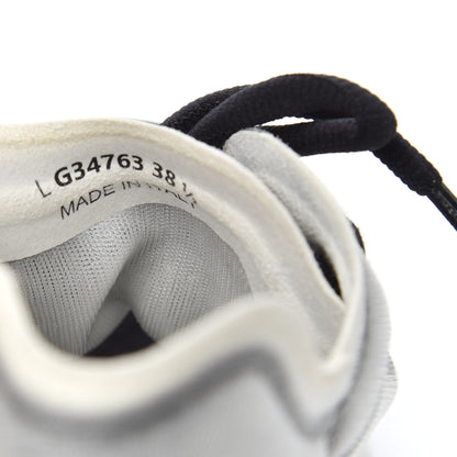 Chanel Calfskin Mesh Lycra Womens Logo Sneakers 38.5 White Black 7 of 8