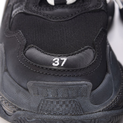Balenciaga Fabric Mesh Clear Sole Womens Triple S Sneakers 37 Black 8 of 9