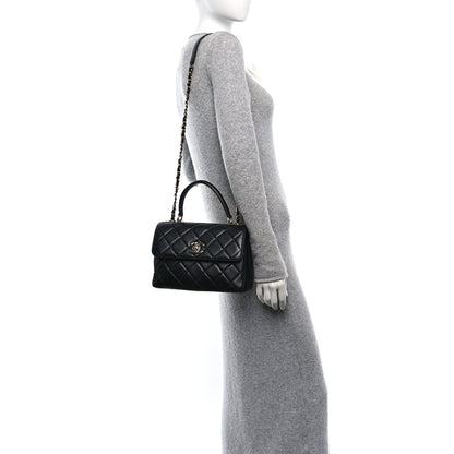 Chanel Lambskin Quilted Small Trendy CC Dual Handle Flap Bag Black 2 of 10