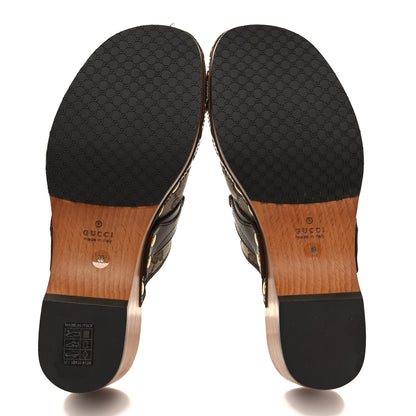 Gucci Monogram Goatskin Horsebit Clog Mules 39 Beige Ebony Brown Sugar 5 of 9