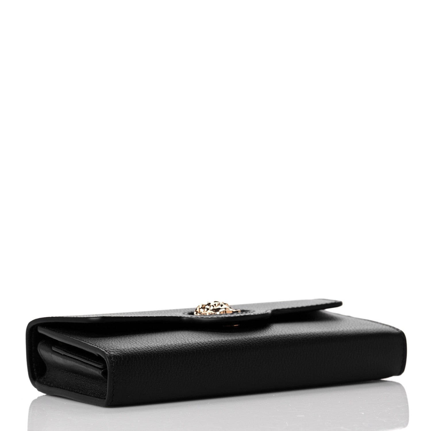 Versace Grained Calfskin La Medusa Wallet On Chain Black 3 of 8