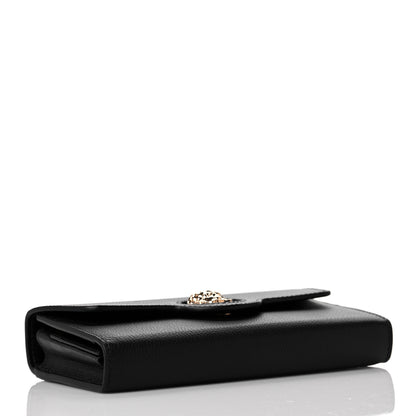 Versace Grained Calfskin La Medusa Wallet On Chain Black 3 of 8