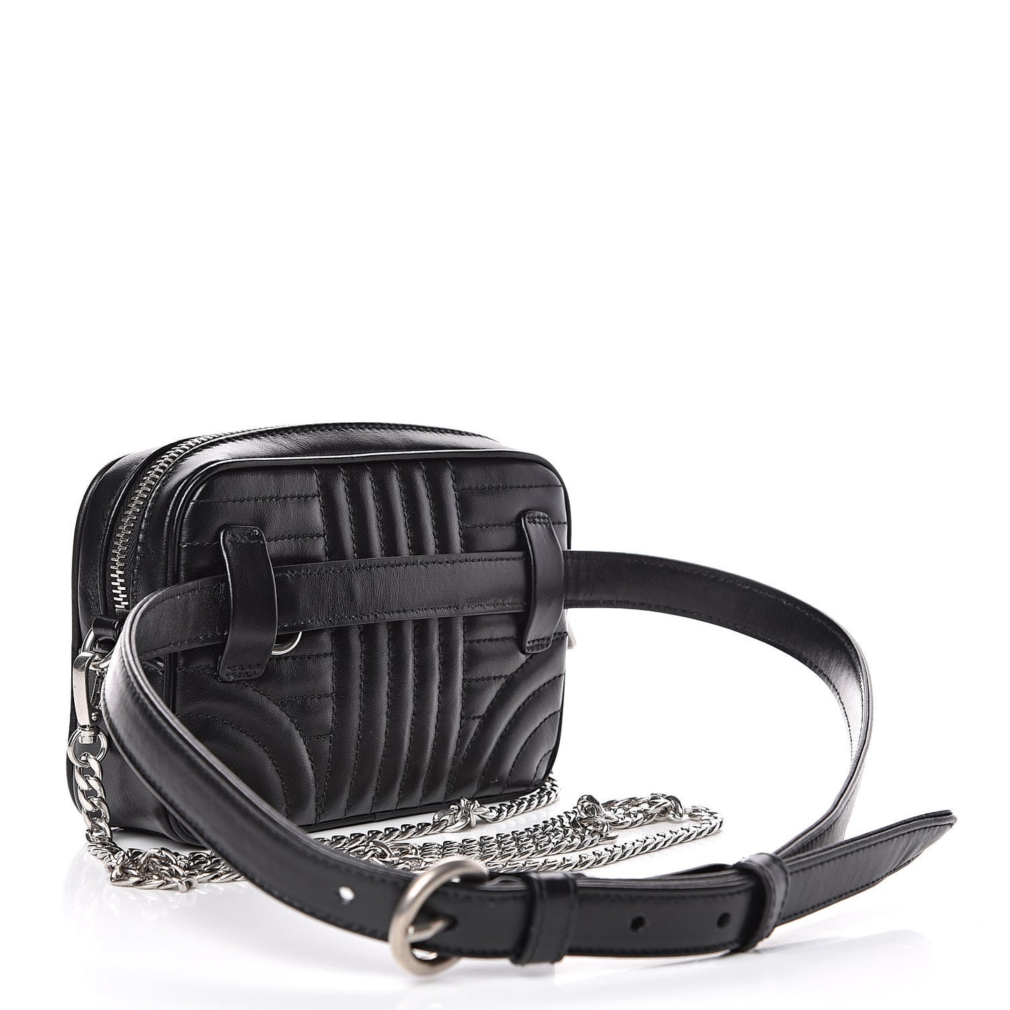 Soft Calfskin Impunture Diagramme Belt Bag Black