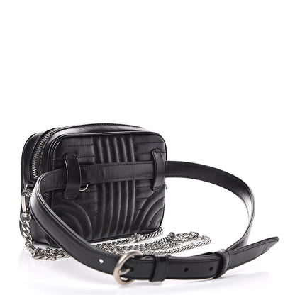 Prada Soft Calfskin Impunture Diagramme Belt Bag Black 4 of 9