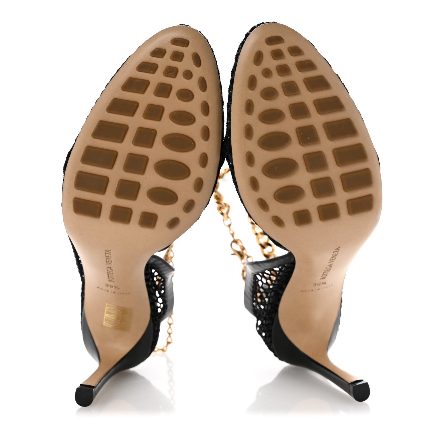 Bottega Veneta Mesh Nappa Chunky Chain Sandals 39.5 Black 6 of 9