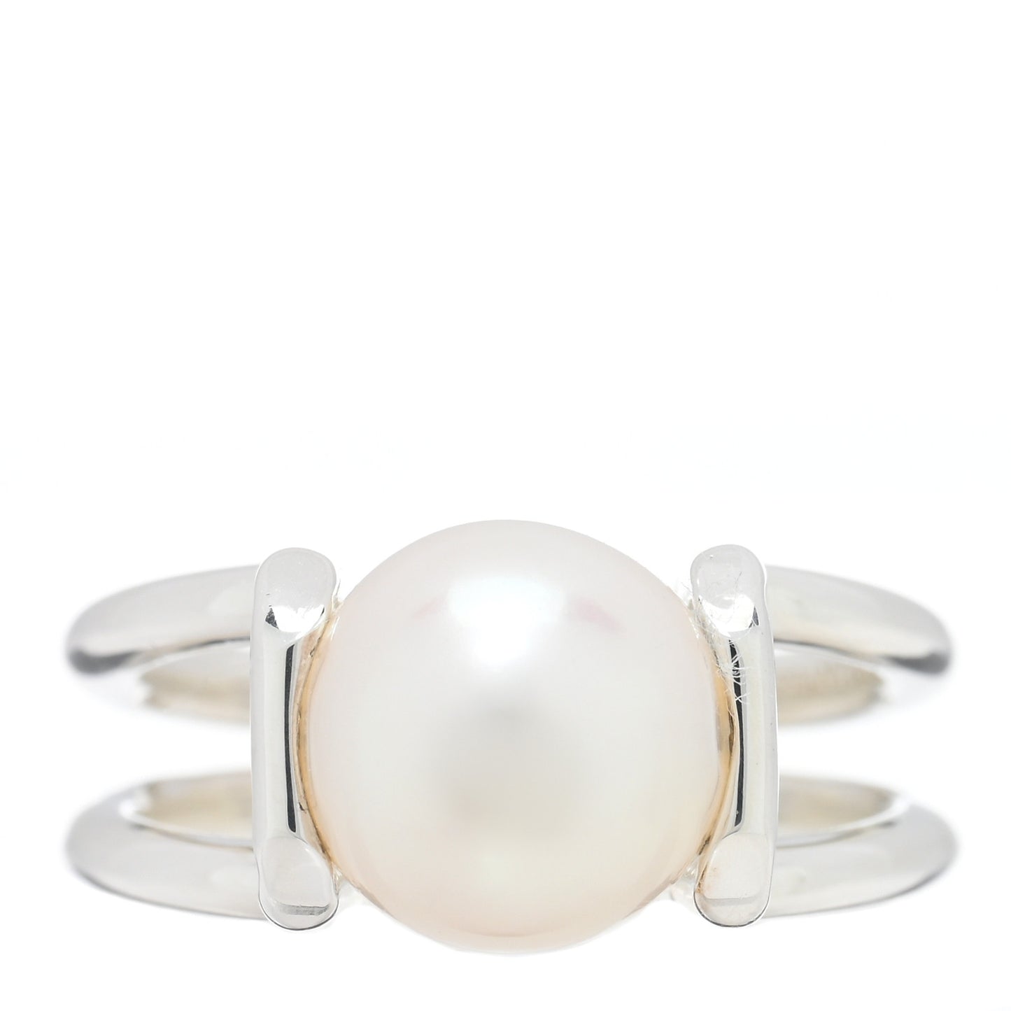 Sterling Silver Pearl HardWear Ring 52 6