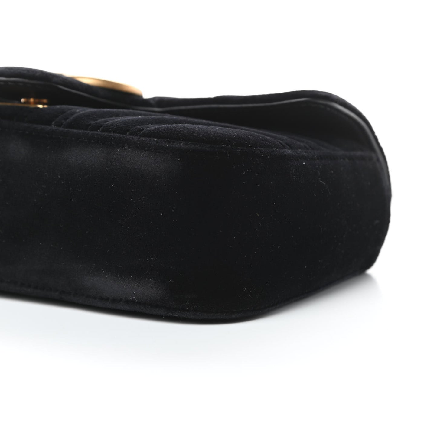 Velvet Matelasse Mini GG Marmont Shoulder Bag Black