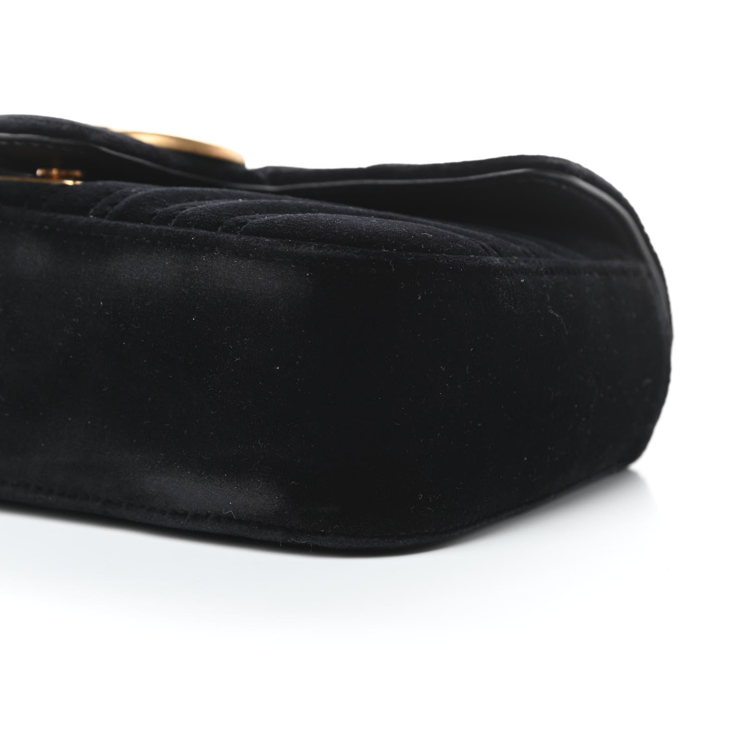 Gucci Velvet Matelasse Mini GG Marmont Shoulder Bag Black 11 of 12