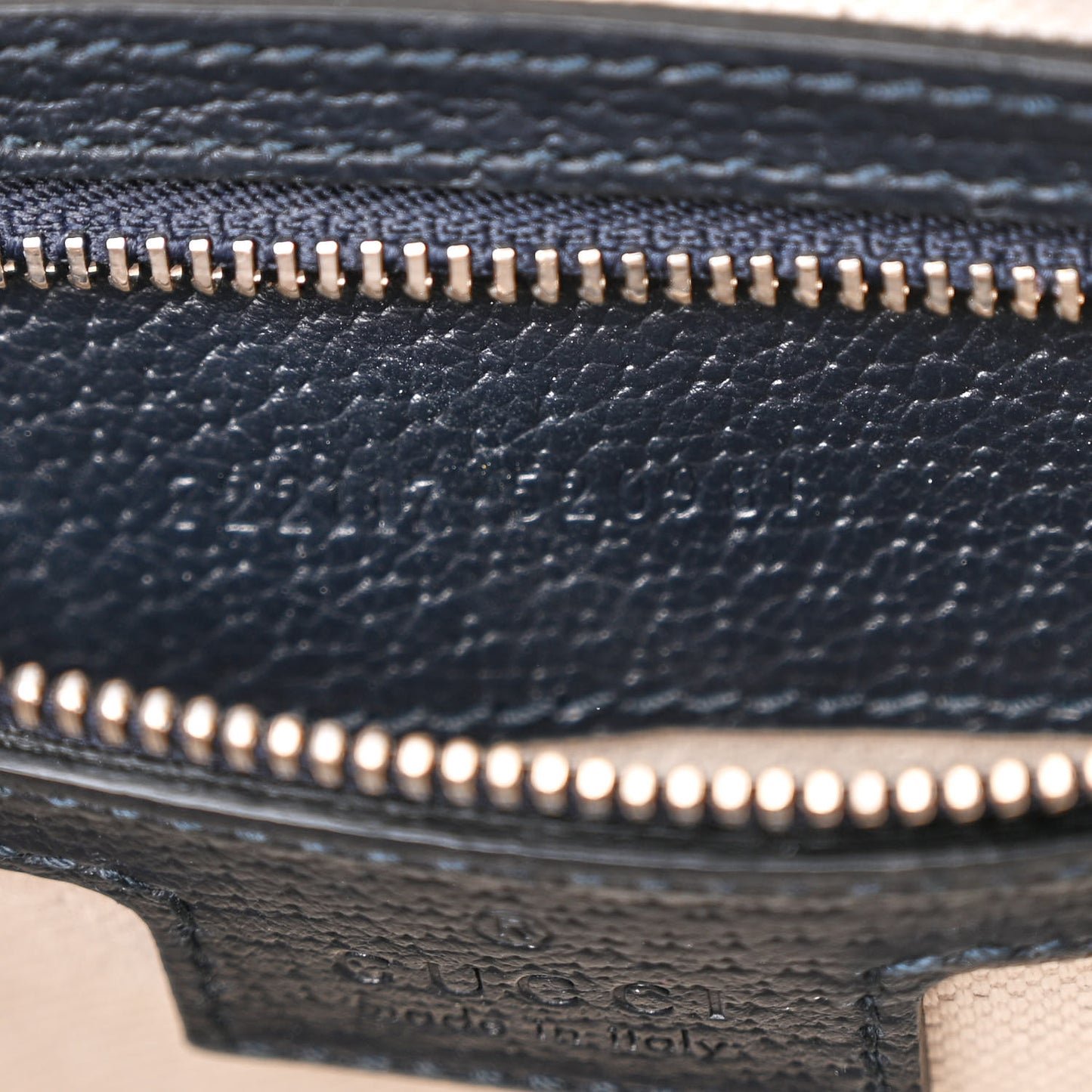 GG Supreme Monogram Textured Dollar Calfskin Web Studded Mini Ophidia Flap Shoulder Bag Beige Blue