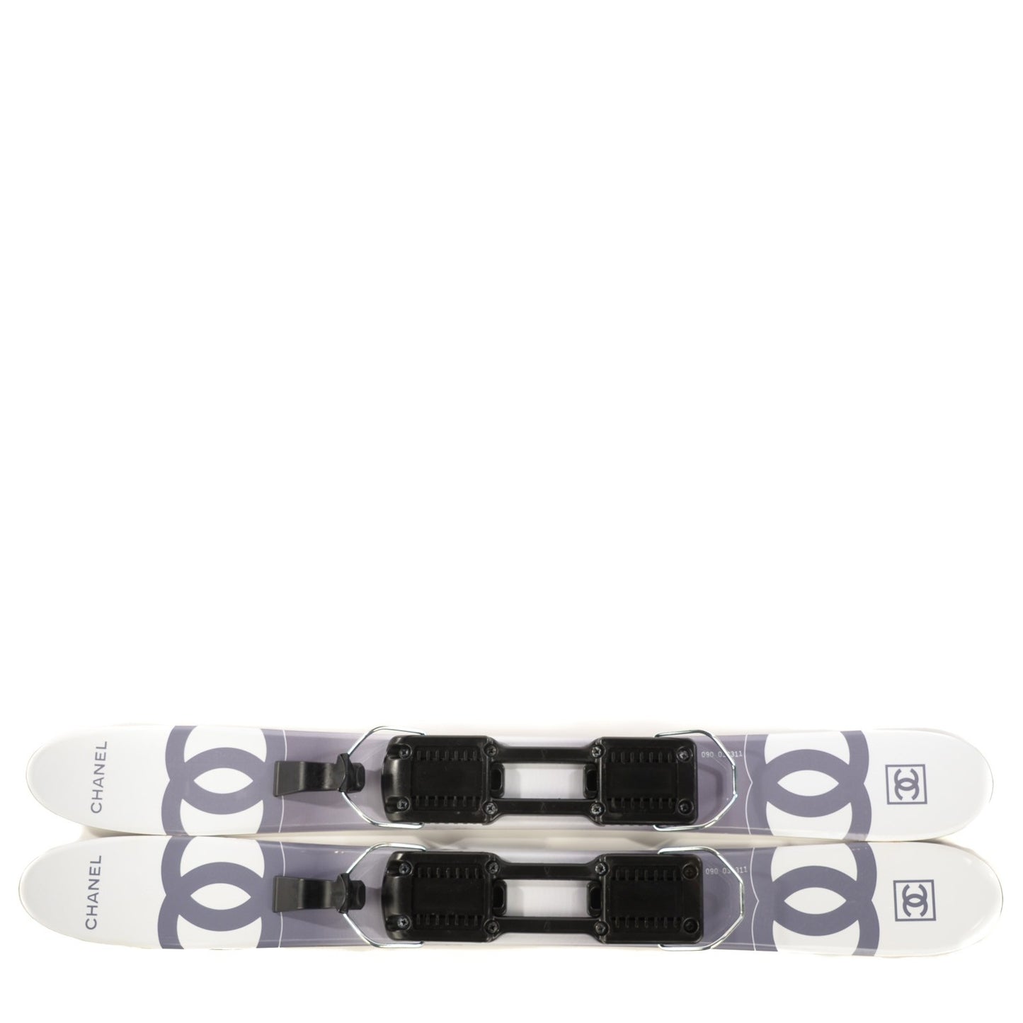 Snow Skis With Case White Grey