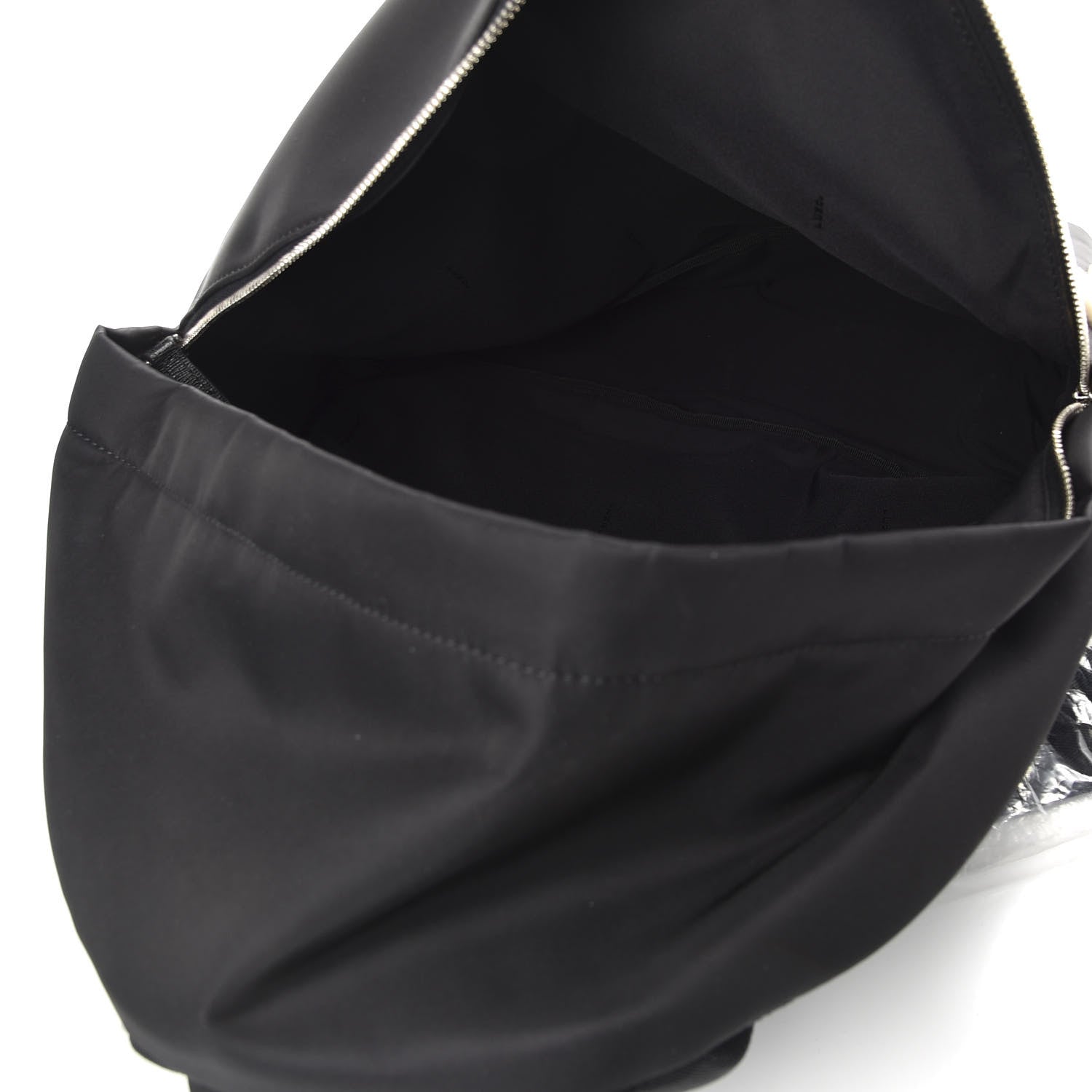 Fendi Nylon Shearling Block Letter Backpack Black 4 of 9
