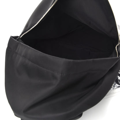 Fendi Nylon Shearling Block Letter Backpack Black 4 of 9
