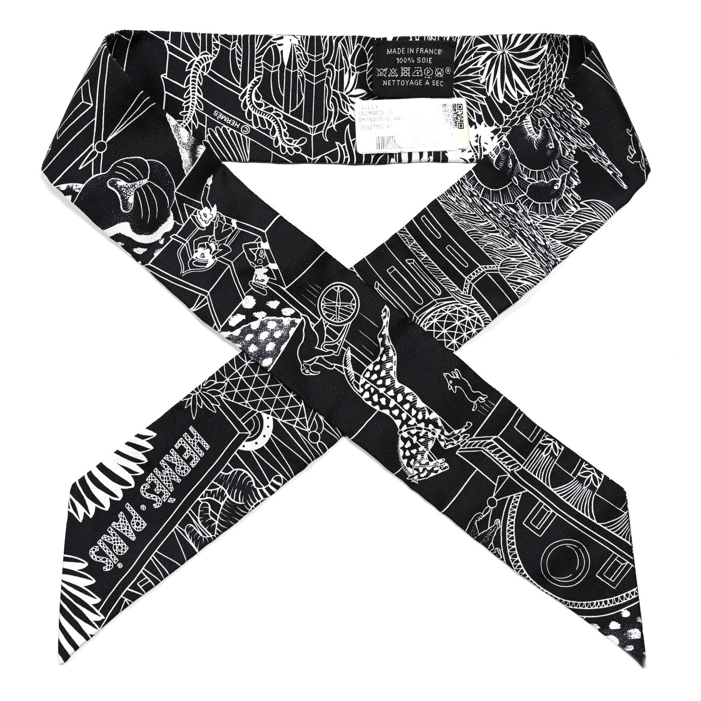 Silk Animapolis Twilly Black White