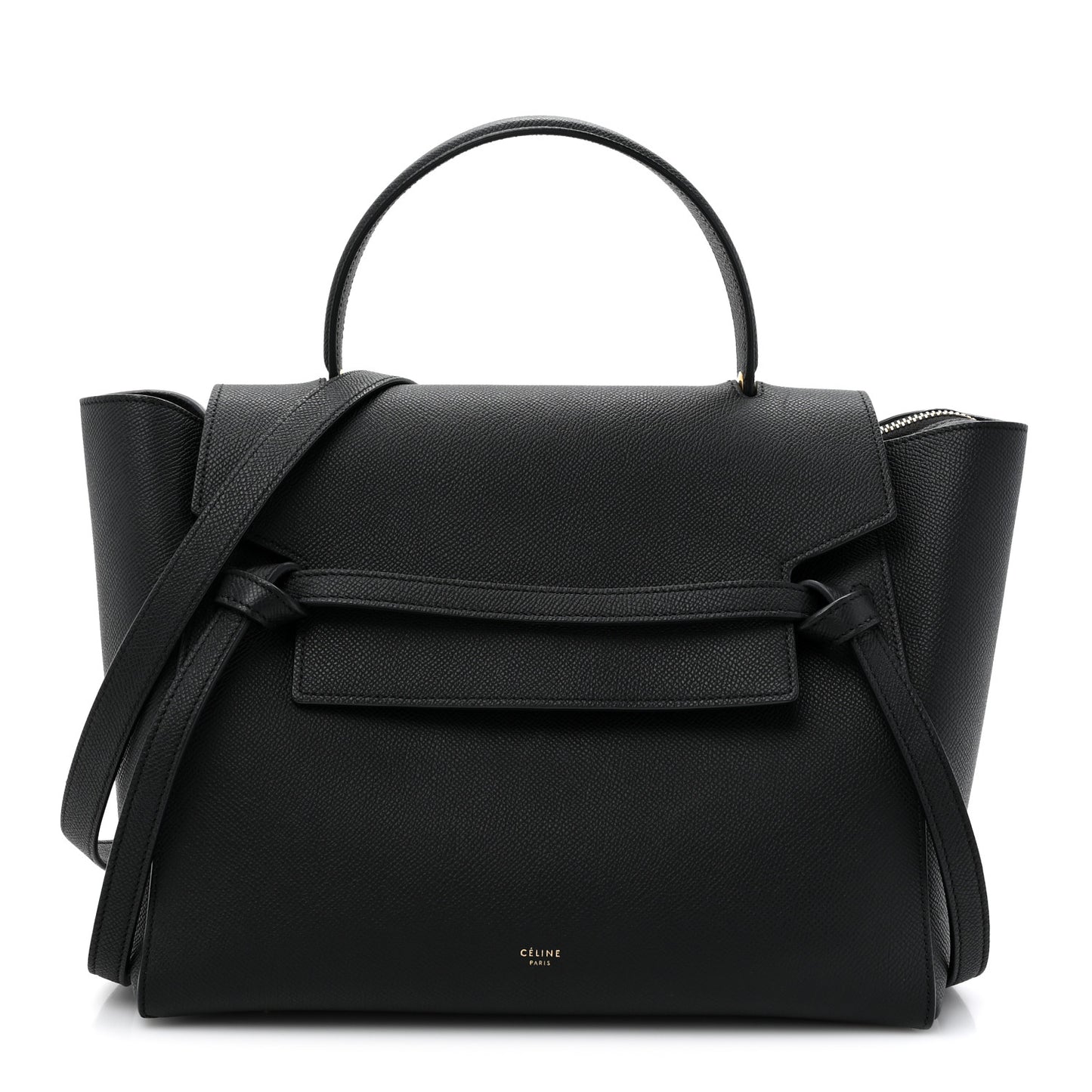 Grained Calfskin Belt Bag Black