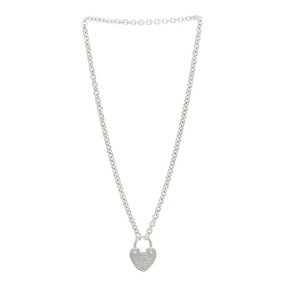 Tiffany Sterling Silver Return To Tiffany Love Heart Lock Pendant Necklace 3 of 4