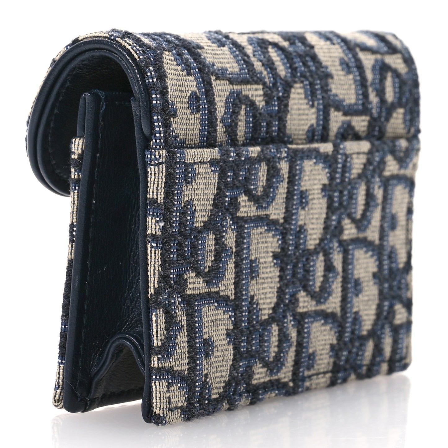 Oblique Saddle Card Holder Blue