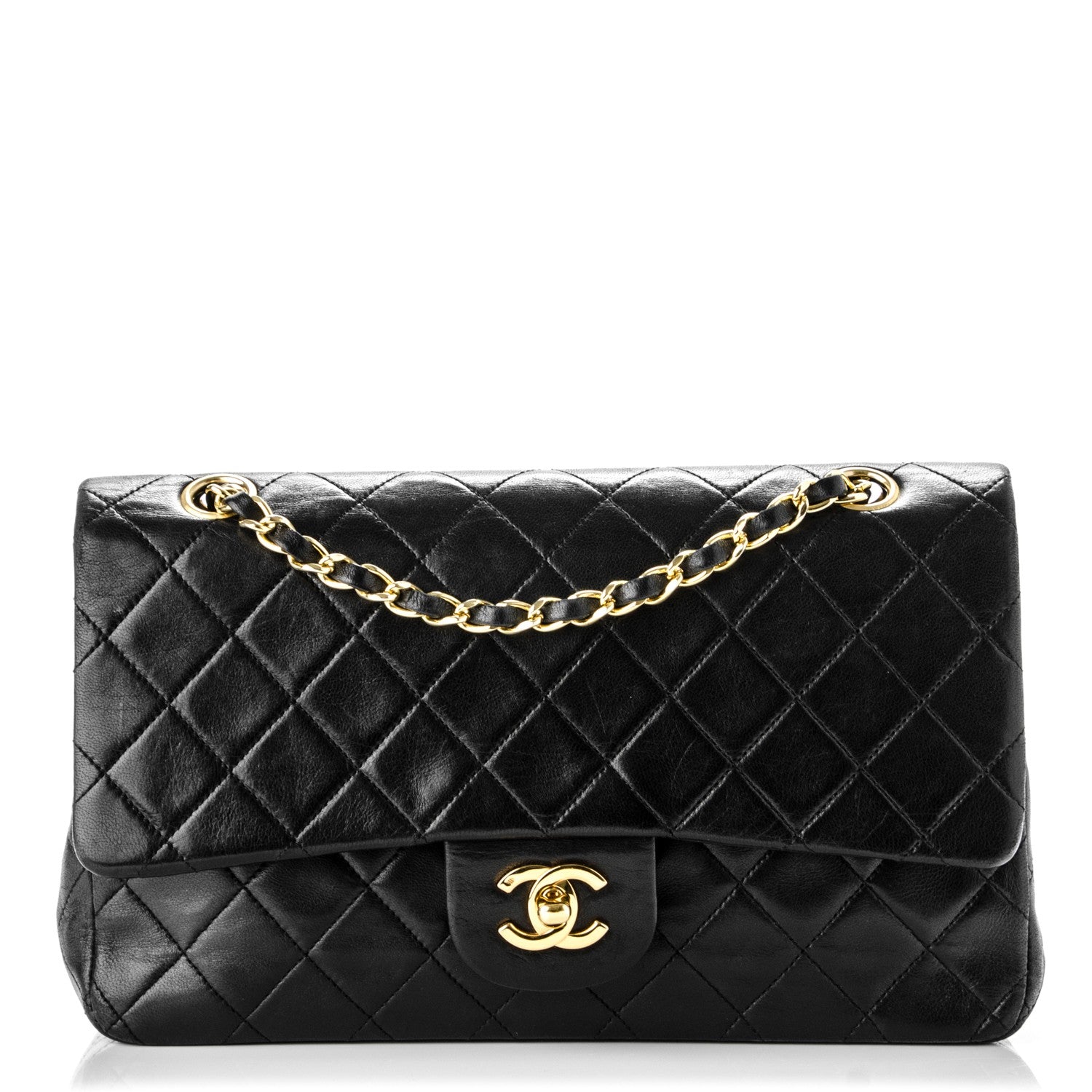 Chanel Lambskin Quilted Medium Double Flap Black 1 of 10