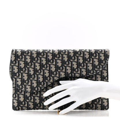 Christian Dior Oblique Saddle Pouch Blue 2 of 8