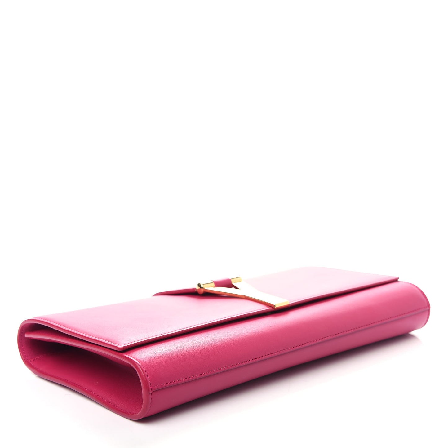Calfskin Classic Y Ligne Clutch Fuchsia