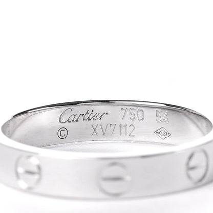 Cartier 18K White Gold 3.5mm LOVE Wedding Band Ring 54 6.75 4 of 5