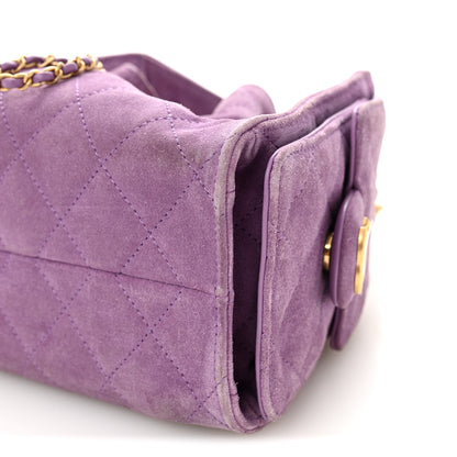 Chanel Suede Quilted Mini Chanel 25 Handbag Purple 10 of 10