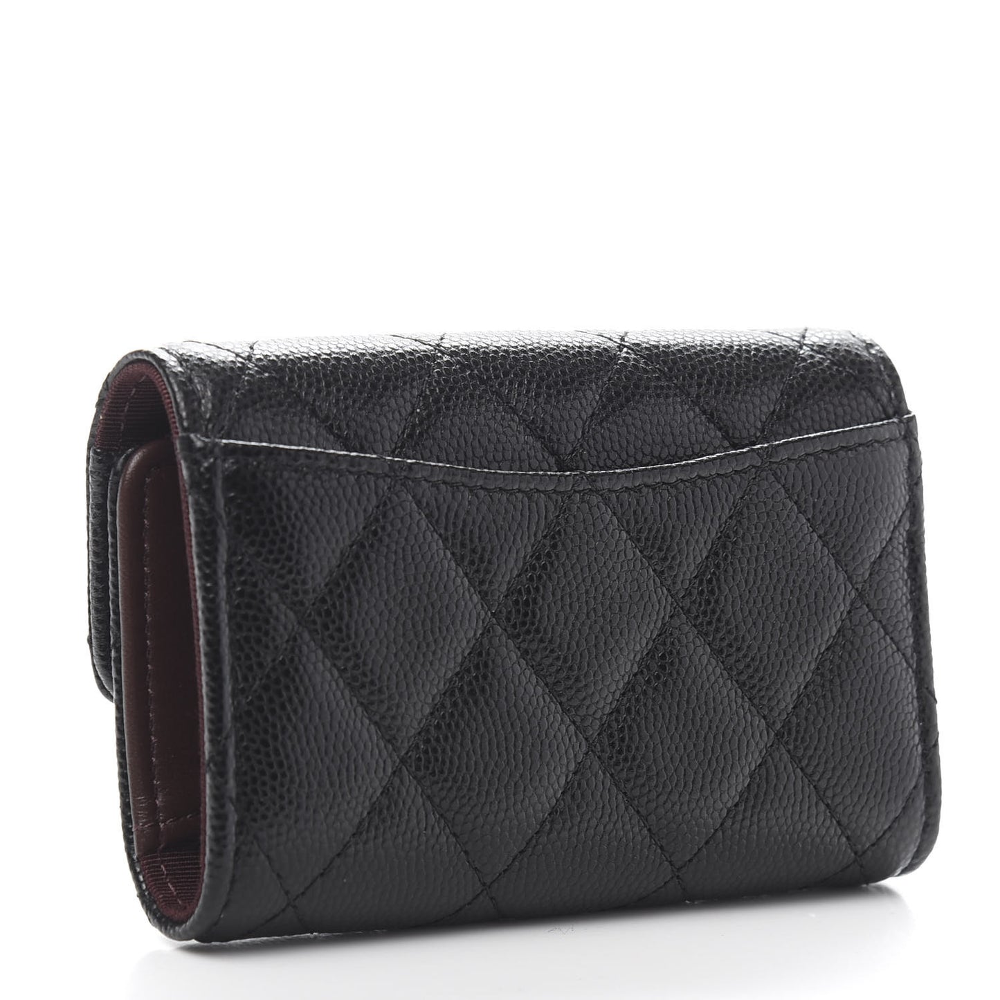 Caviar Quilted Classic 4 Key Holder Wallet Black