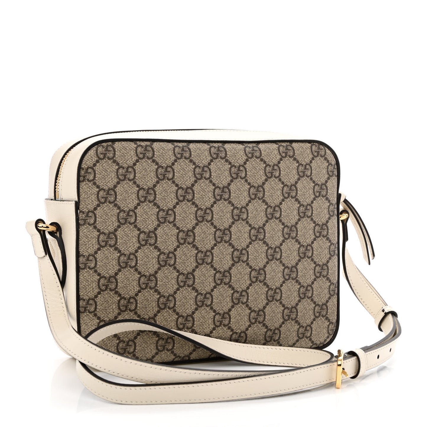 GG Supreme Monogram Small Horsebit 1955 Shoulder Bag Beige Mystic White