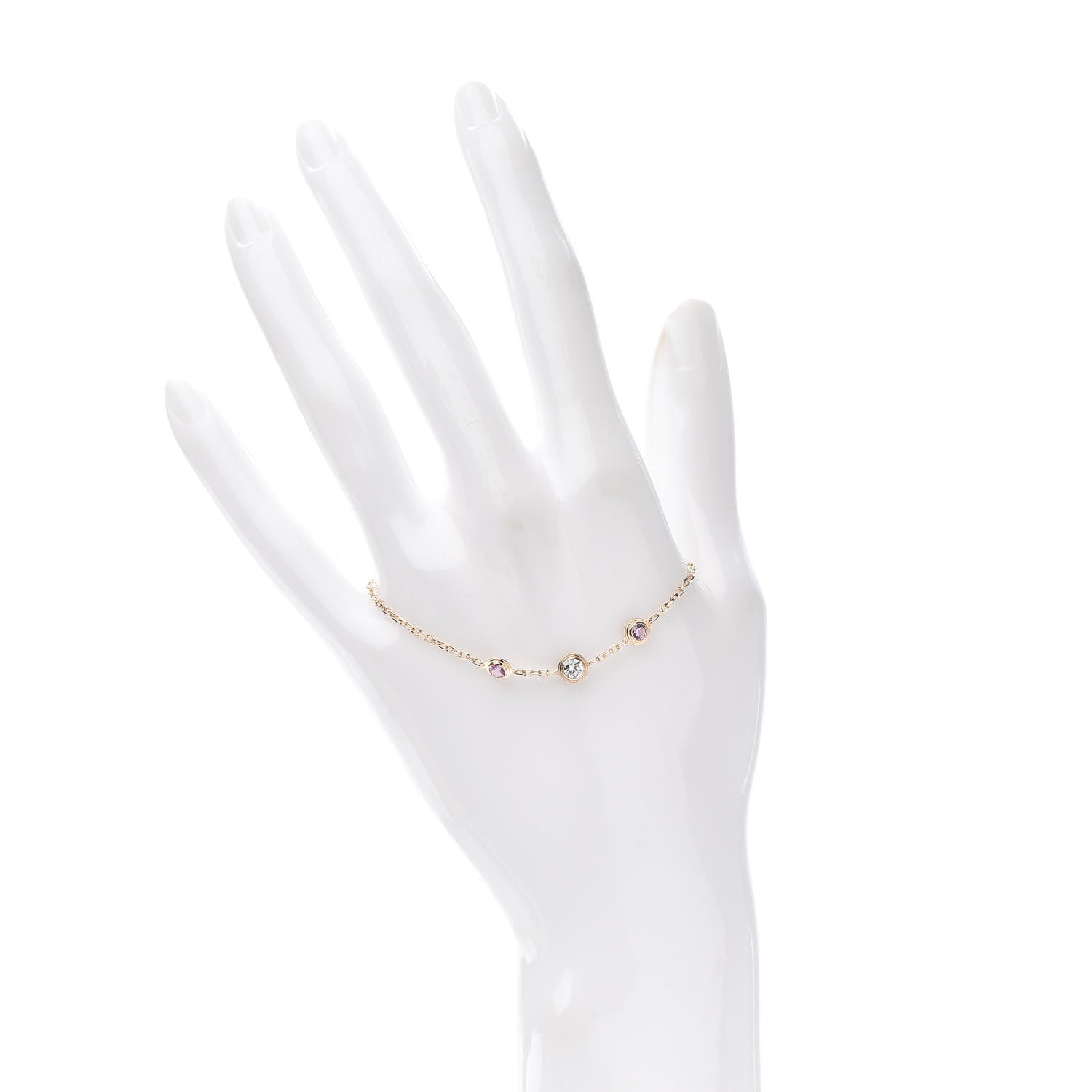 Cartier 18K Pink Gold Diamond Pink Sapphire D'Amour Bracelet 2 of 5