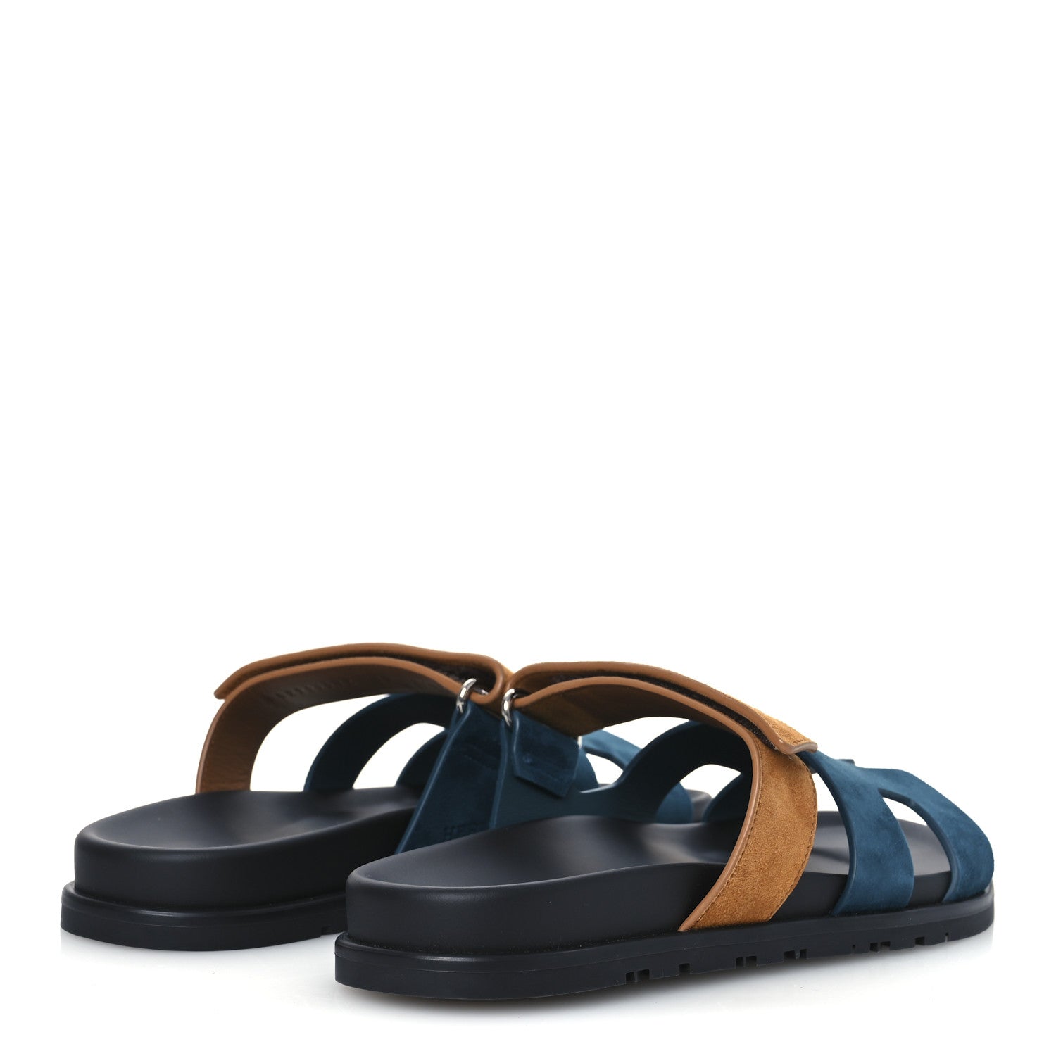 Hermes Suede Goatskin Womens Chypre Sandals 39 Vert Mousse Naturel 4 of 11