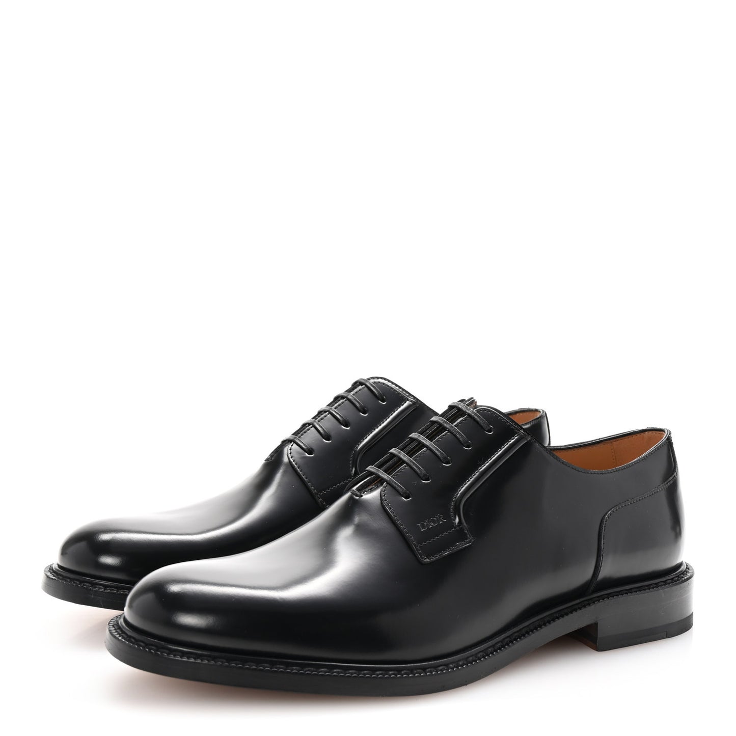 Calfskin Mens Derby Shoes 42 Black