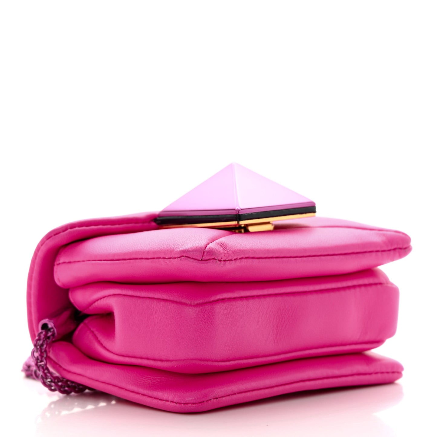 Nappa Tonal Monochrome Micro One Stud Chain Bag Pink PP