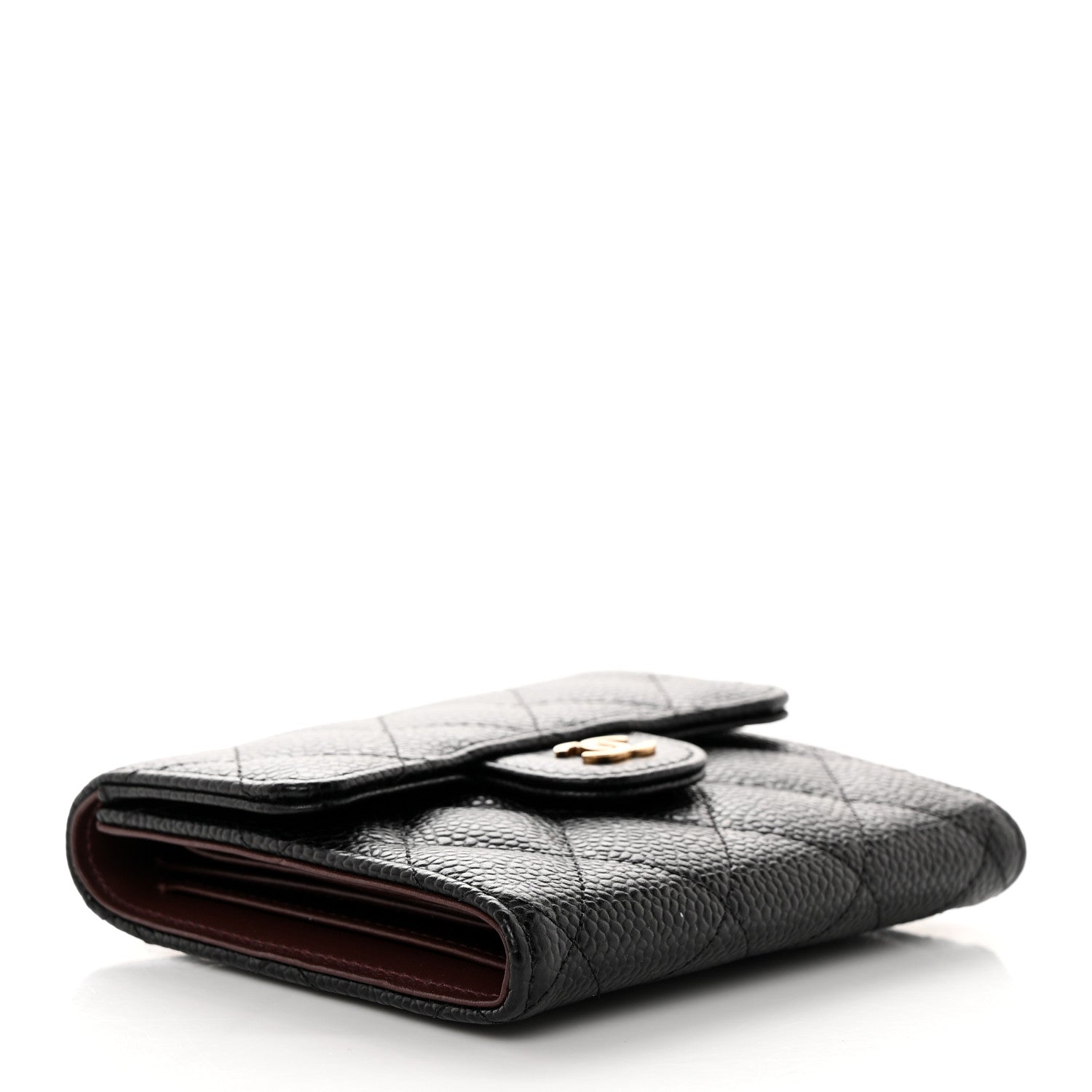 Chanel Caviar Quilted Compact Flap Wallet Black 4 of 9
