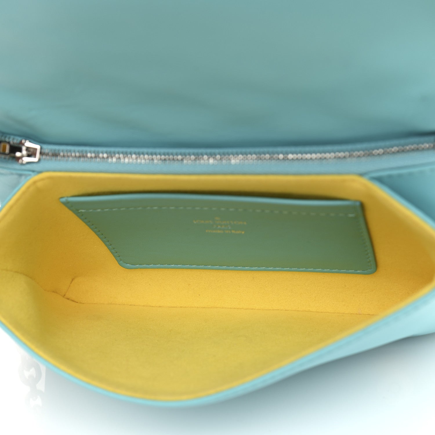 Louis Vuitton Lambskin Embossed Monogram Vuittamins Pochette Coussin Menthe Jaune 4 of 11