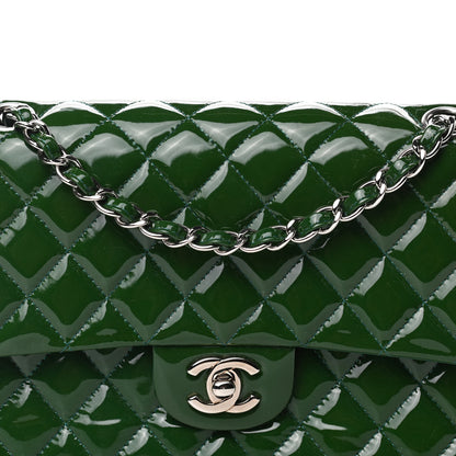 Chanel Patent Calfskin Quilted Medium Double Flap Green 8 of 12