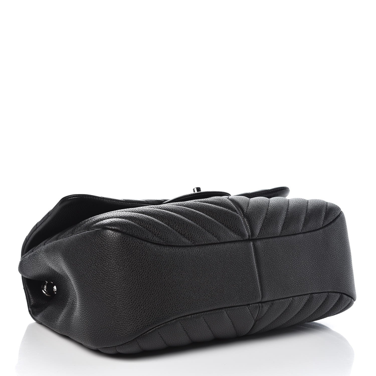 Chanel Caviar Chevron Quilted Large Puffy CC Flap Black 4 of 8