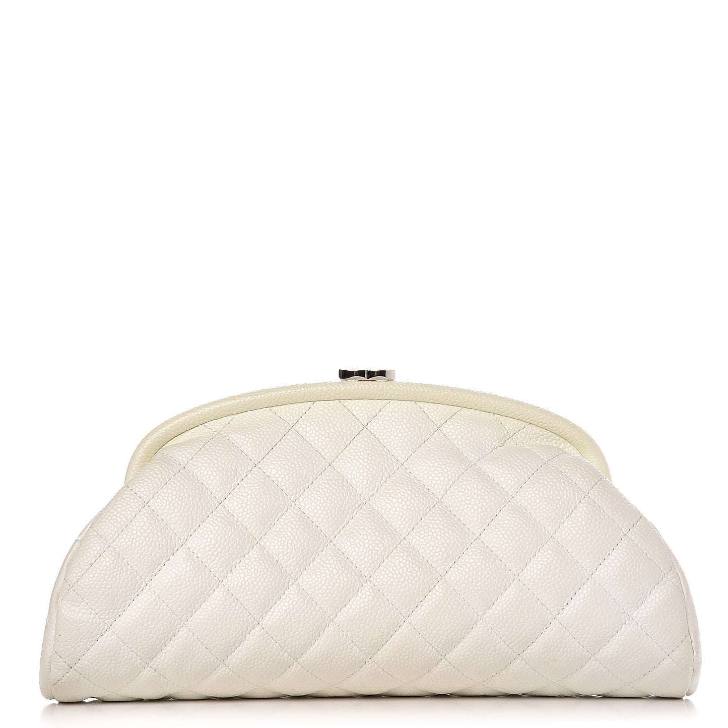 Caviar Quilted Timeless Clutch White