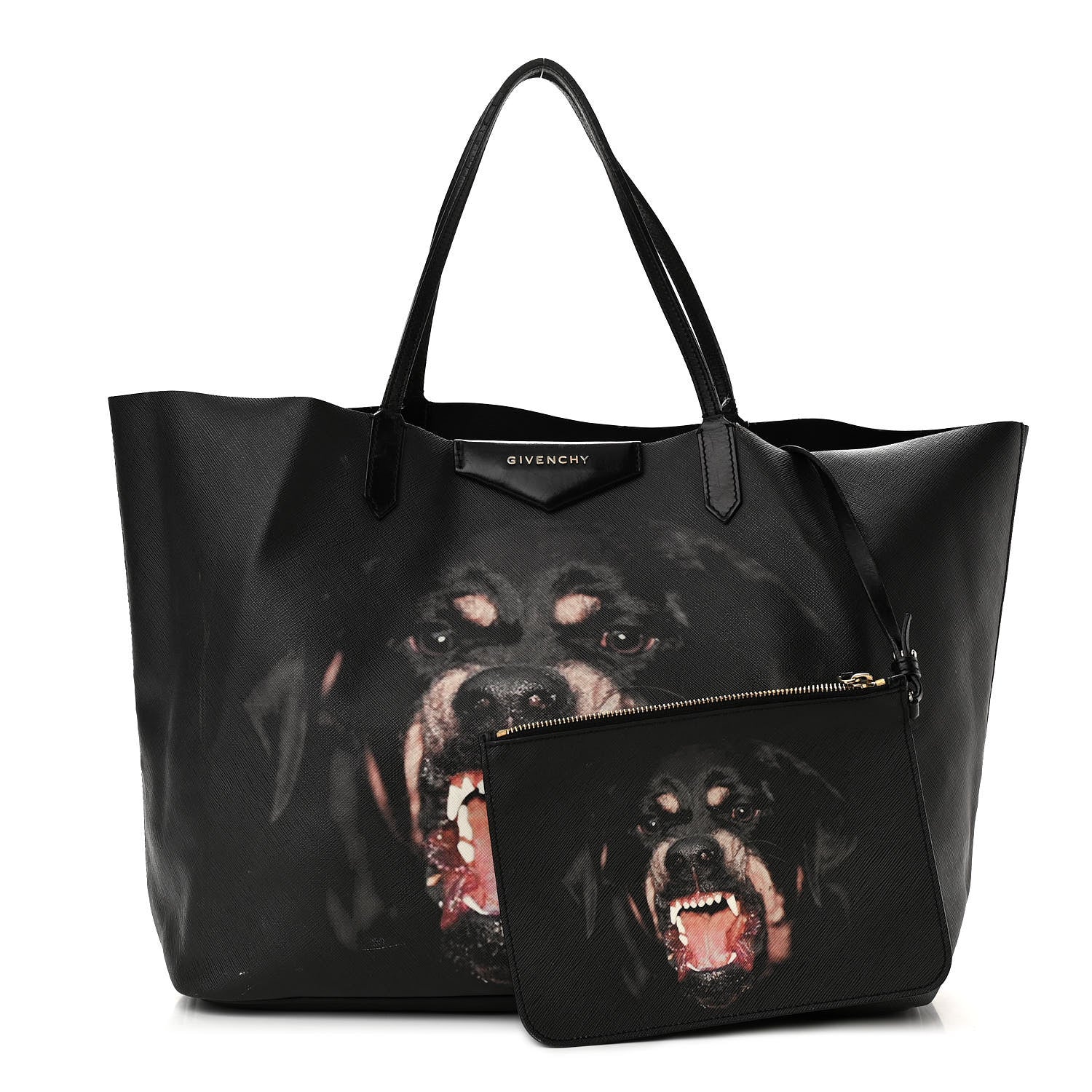 Givenchy Textured Coated Canvas Rottweiler Print Large Antigona Tote Black 1 of 22